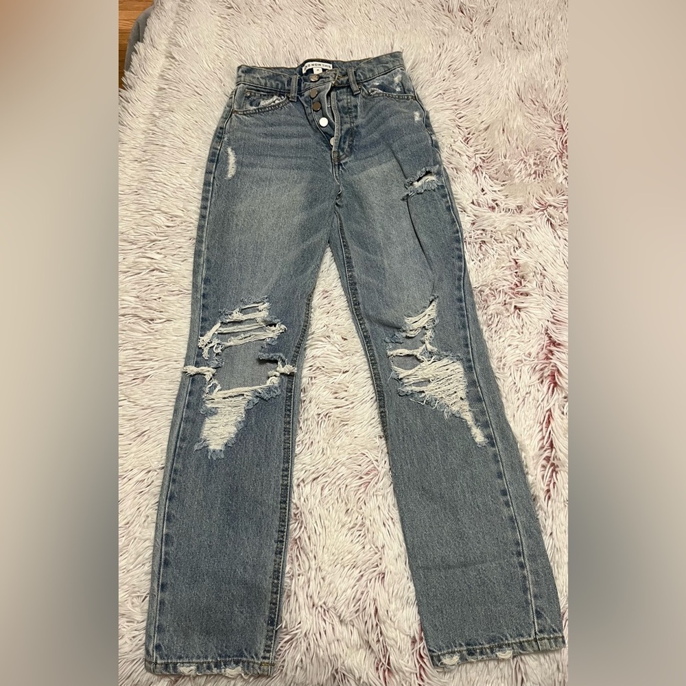 Distressed Mom Style Jeans